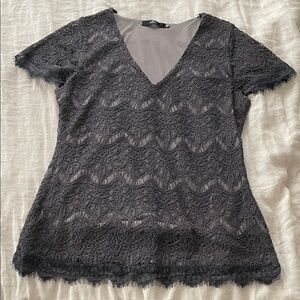 BKE Charcoal Lace Women's Blouse